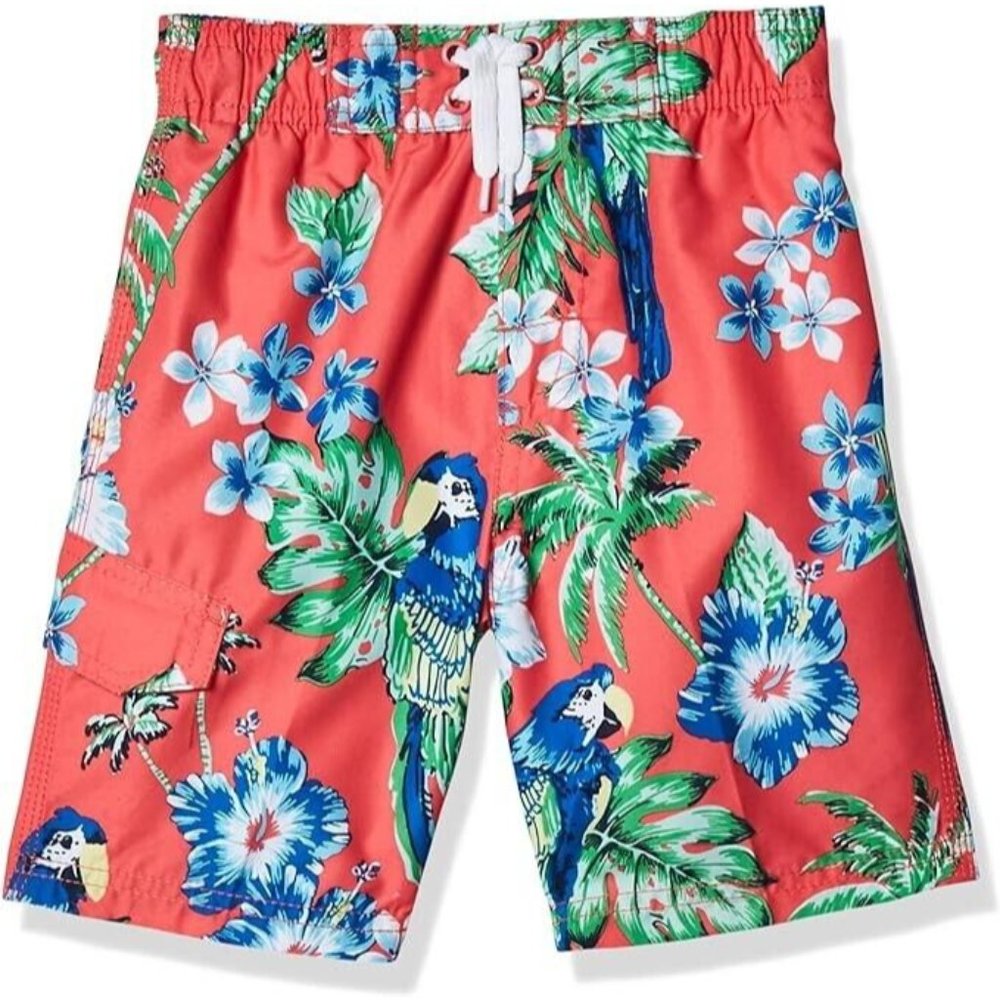 Kanu Surf Boys' Specter Quick Dry UPF 50+ Beach Swim Trunk, Fiji Coral, 2T